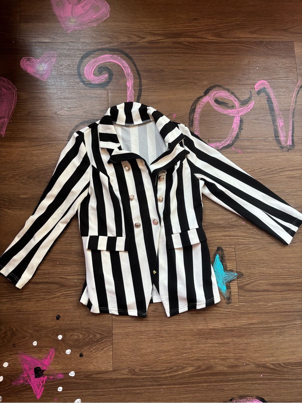 SHEIN Black and White Curvy Stripe Top